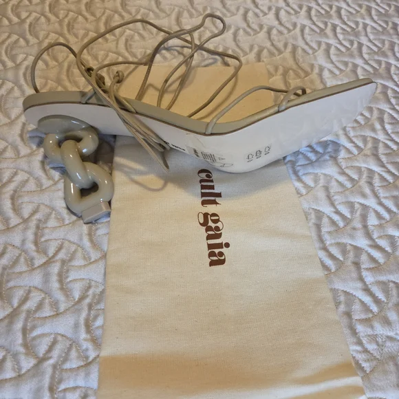 Cult Gaia Zadie Ecru Strappy Heels - Picture 4 of 5